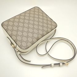 GUCCI Small Shoulder Bag 645454 Horsebit GG Supreme Canvas x Leather Ivory Beige 252172