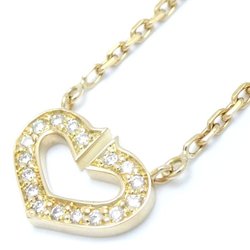 CARTIER C Heart Diamond Necklace B7008200 K18YG Yellow Gold 292474