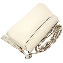 GUCCI Soho Chain Shoulder Bag 536224 Interlocking Leather Ivory Outlet 351728