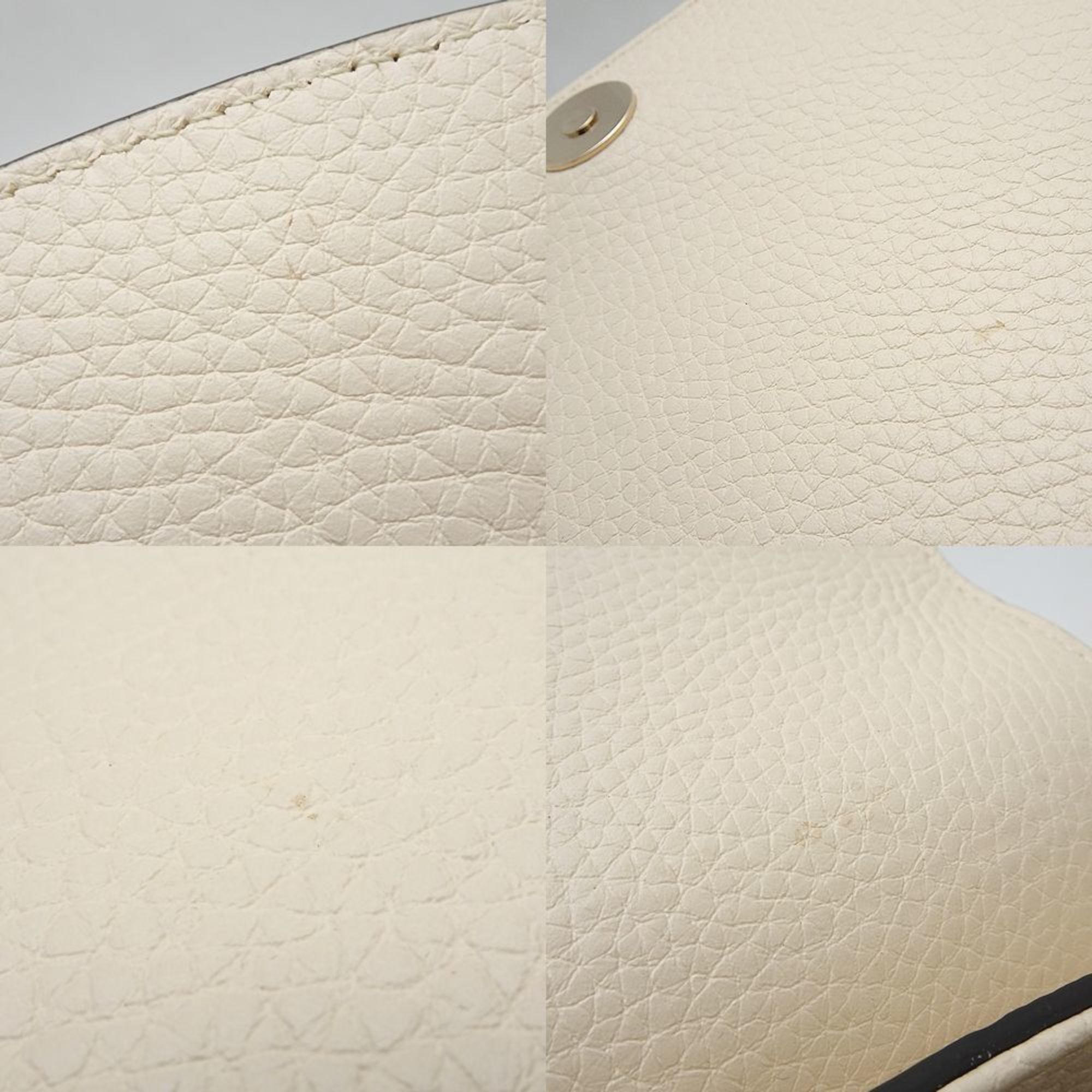 GUCCI Soho Chain Shoulder Bag 536224 Interlocking Leather Ivory Outlet 351728