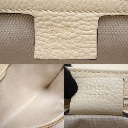 GUCCI Soho Chain Shoulder Bag 536224 Interlocking Leather Ivory Outlet 351728