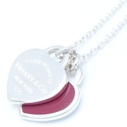 TIFFANY&Co. Tiffany Return to Double Heart Tag Necklace Red Silver 925 292549