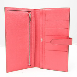 Hermes Bearn Bearn Souffle 039078CKU5 Women's Chevre Leather Long Wallet (bi-fold) Pink