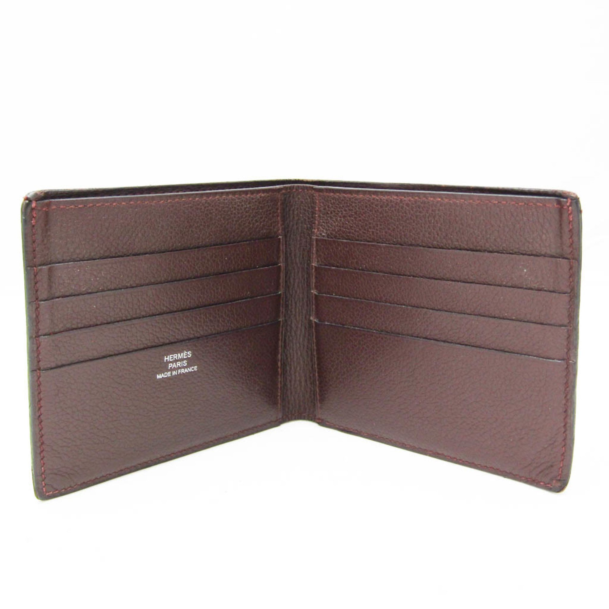 Hermes MC2 Copernicus Men,Women Leather Bill Wallet (bi-fold) Dark Brown