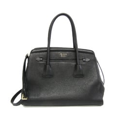 Prada Women's Leather Shoulder Bag,Tote Bag Black