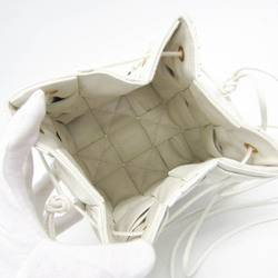 Bottega Veneta Small Cassette Baguette Bag Women's Leather Shoulder Bag White