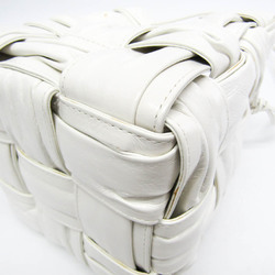 Bottega Veneta Small Cassette Baguette Bag Women's Leather Shoulder Bag White