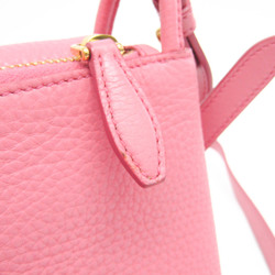 Prada VIT.DAINO 1BH031 Women's Leather Shoulder Bag Pink