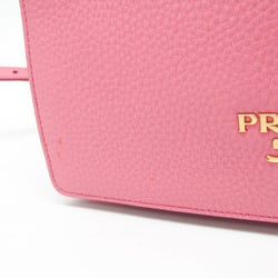 Prada VIT.DAINO 1BH031 Women's Leather Shoulder Bag Pink