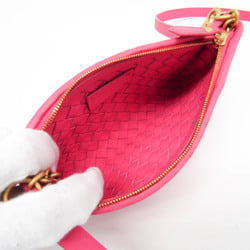 Bottega Veneta Intrecciato Mini Shoulder Pouch Women's Leather Pouch,Shoulder Bag Pink