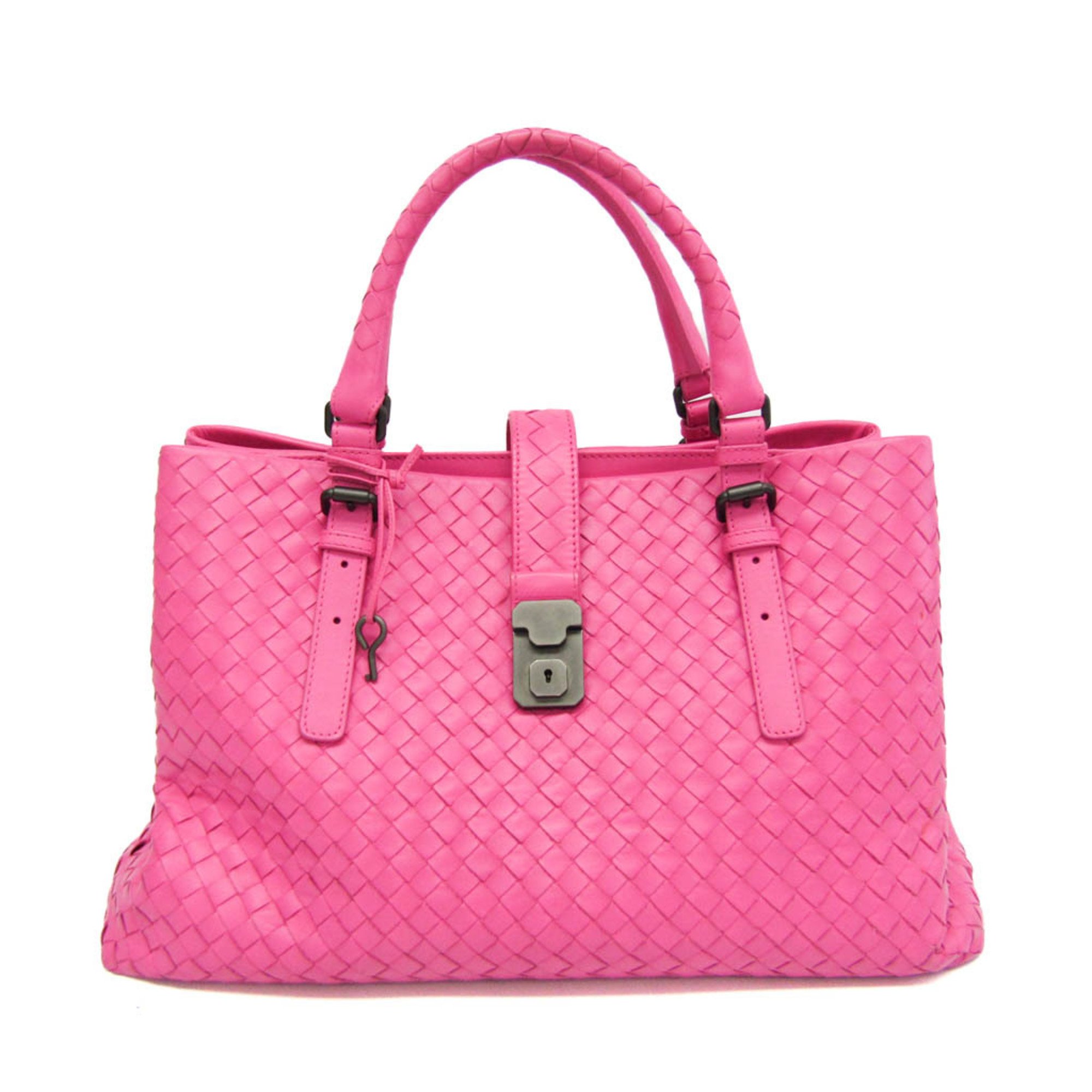 Bottega Veneta Intrecciato Women's Leather Handbag,Tote Bag Pink