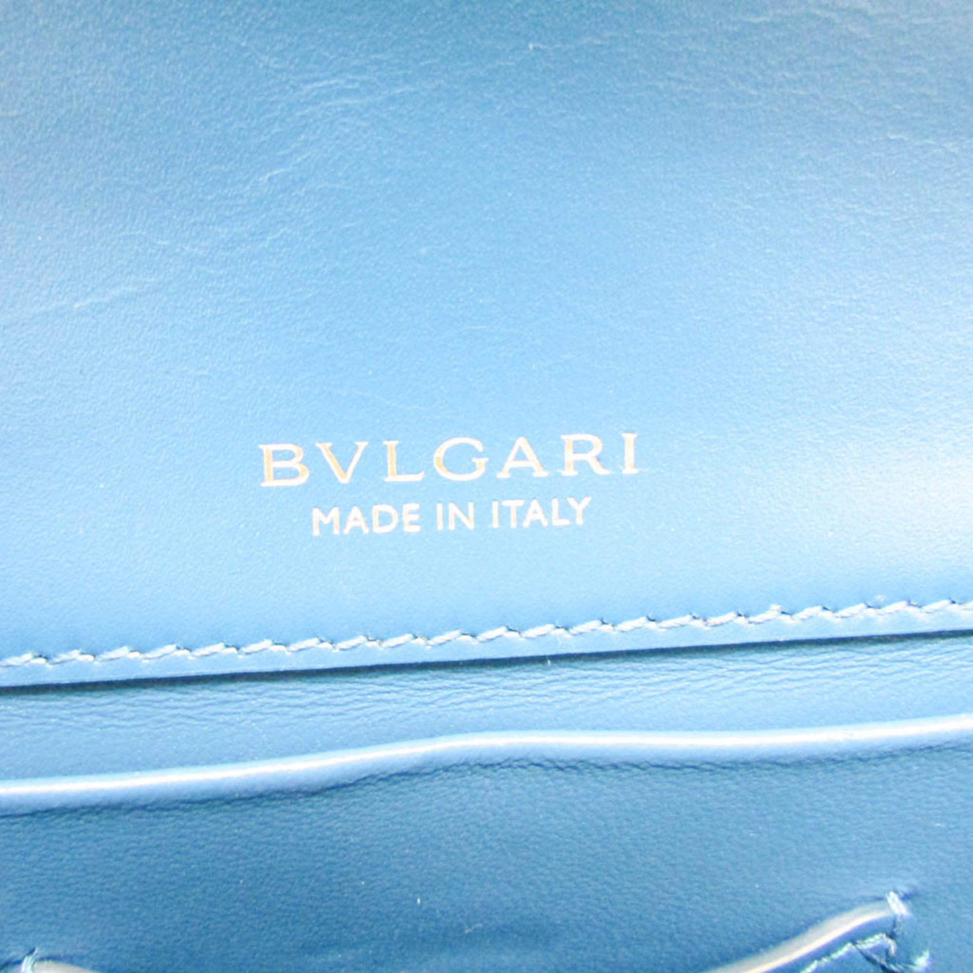 Bvlgari Serpenti Forever Medium Top Handle Bag Women's Leather Handbag Blue