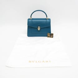 Bvlgari Serpenti Forever Medium Top Handle Bag Women's Leather Handbag Blue