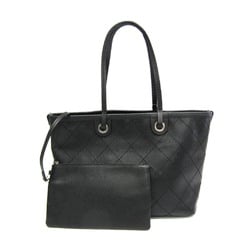 Chanel On The Road A92212 Women's Caviar Leather Tote Bag Black