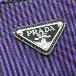 Prada Canapa 1BG439 Women's Denim Handbag,Shoulder Bag Black,Purple