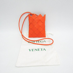 Bottega Veneta Intrecciato Mini Shoulder Pouch Men,Women Leather Pouch,Shoulder Bag Orange