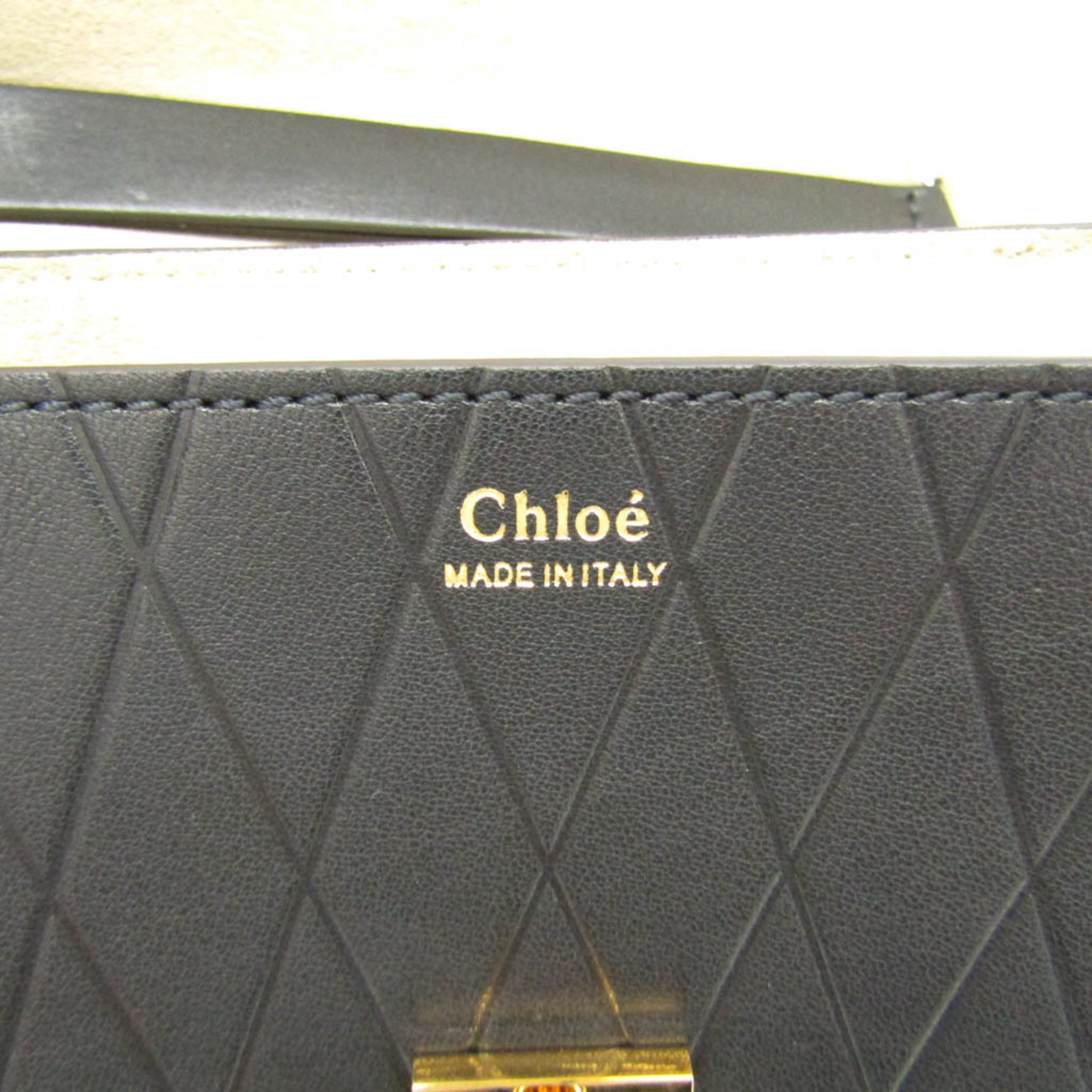 Chloé Drew Chain 3S1031 Women's Leather Shoulder Bag Black