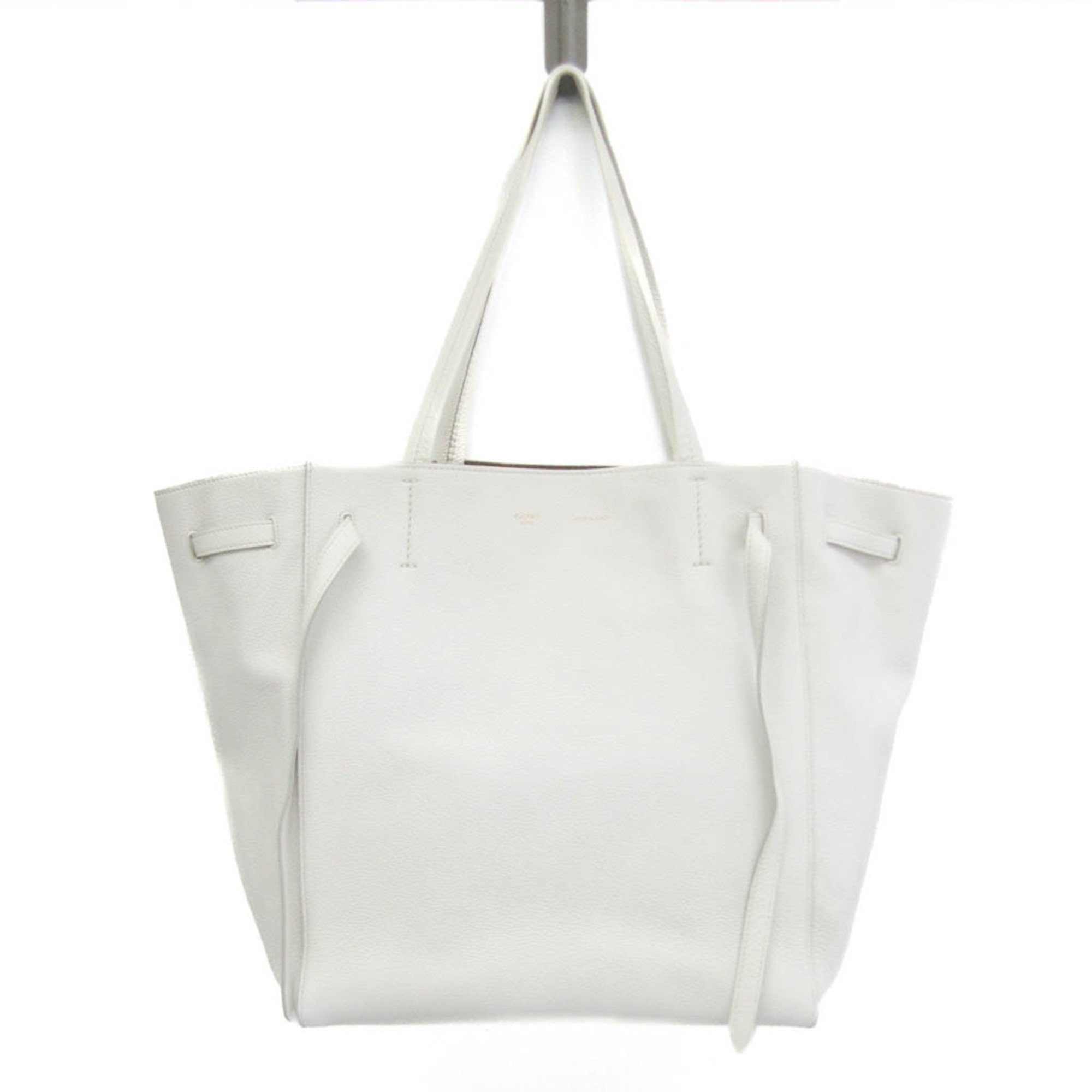 Celine Cabas Phantom Small Women's Leather Tote Bag White