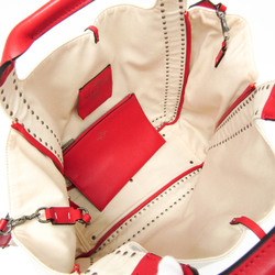 Valentino Garavani Atelier Bag 01 UW0B0H85NIZ Women,Men Leather,Canvas Shoulder Bag,Tote Bag Red Color,White