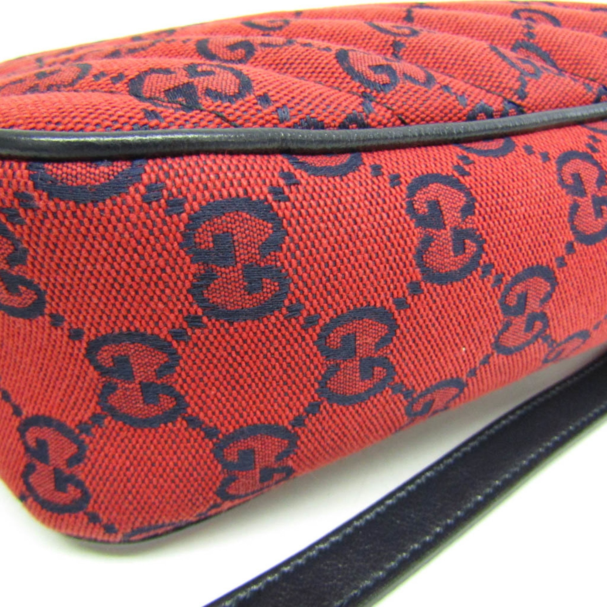 Gucci GG Marmont Limited Edition 447632 Women's Jacquard Shoulder Bag Red Color