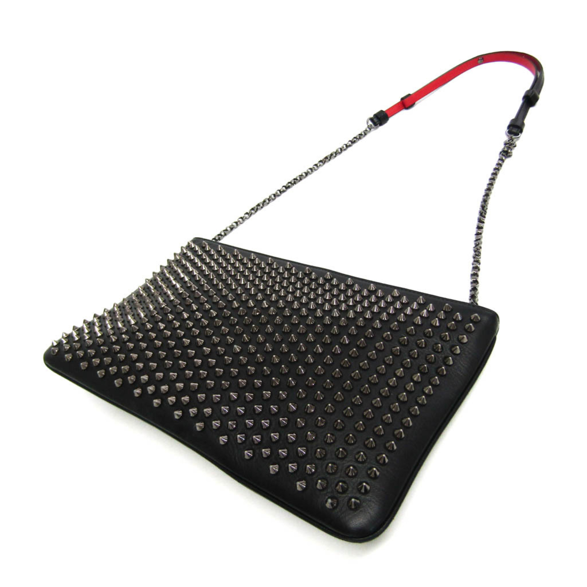 Christian Louboutin Men,Women Leather Studded Shoulder Bag Black