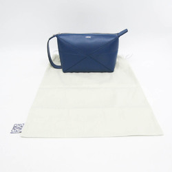 Loewe Puzzle Fold Wash Bag C510WBPX01 Men,Women Leather Clutch Bag,Handbag Blue