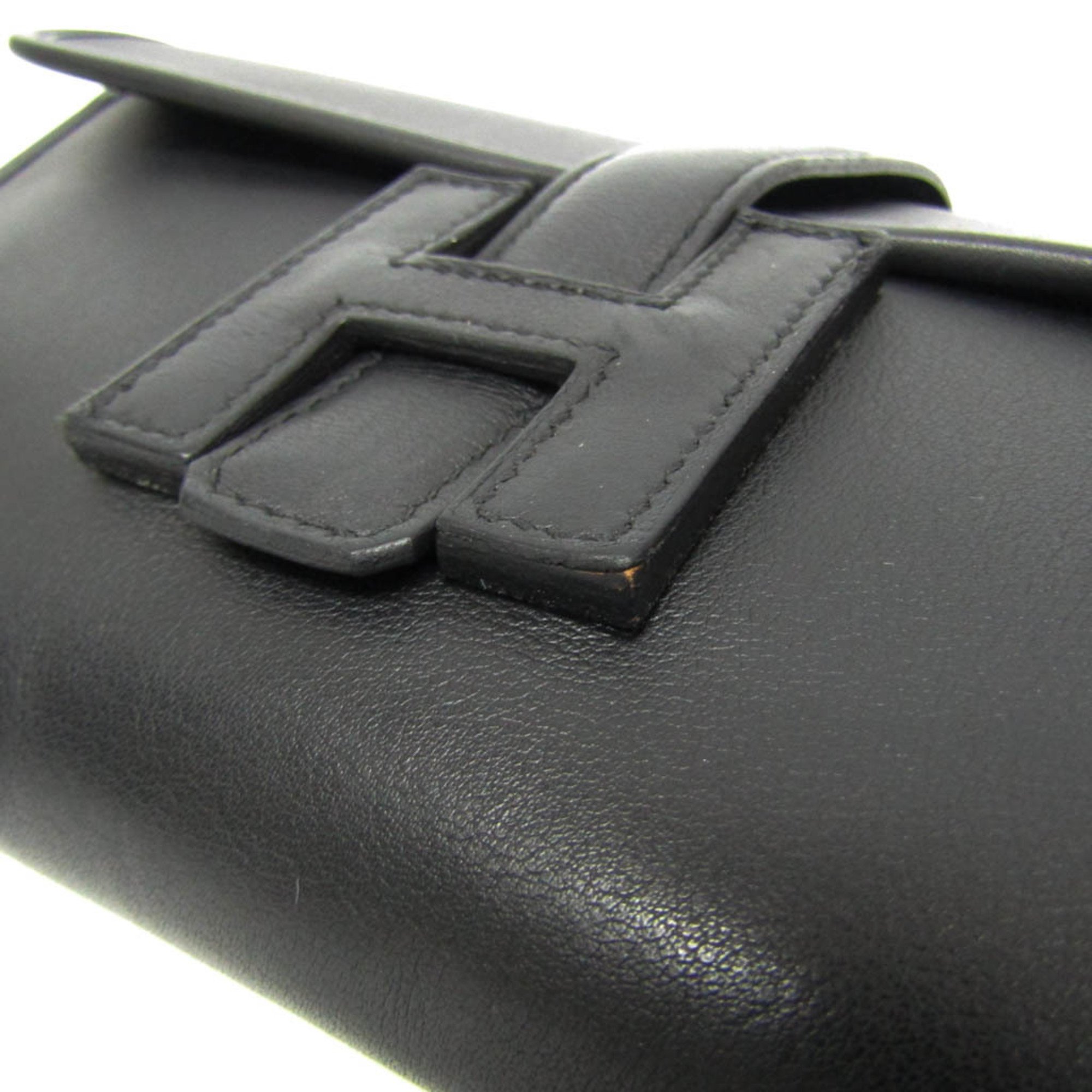 Hermes Jige Elan 29 Women,Men Swift Leather Clutch Bag Black