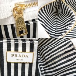 PRADA Canapa 1BG439 2Way Bag Canvas BIANCO NERO 351698