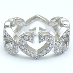 CARTIER C Heart Ring Full Diamond #50 K18WG White Gold 292477