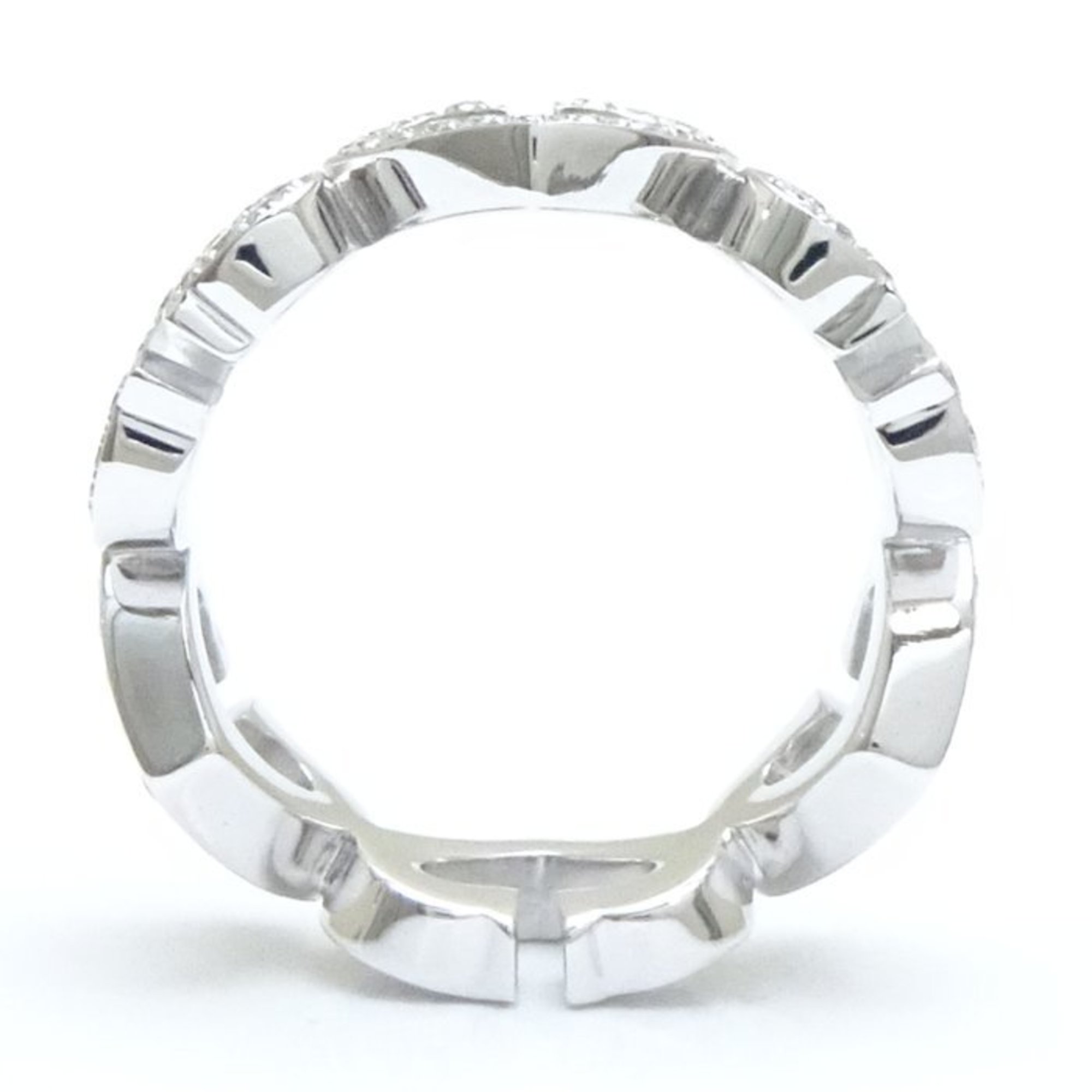 CARTIER C Heart Ring Full Diamond #50 K18WG White Gold 292477