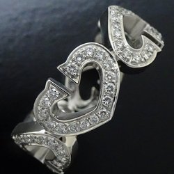 CARTIER C Heart Ring Full Diamond #50 K18WG White Gold 292477