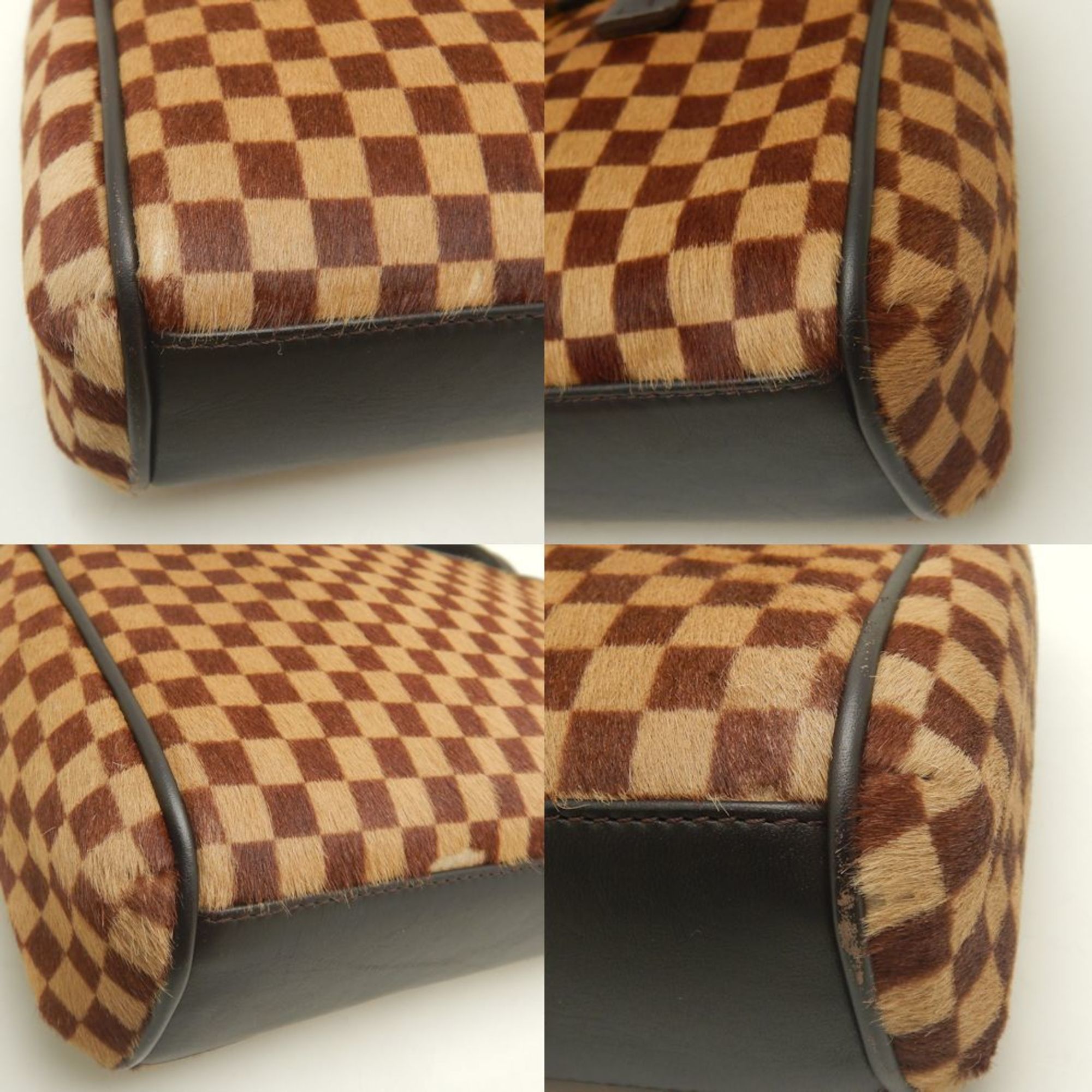 LOUIS VUITTON Damier Sauvage Lion M92131 Handbag Brown 252146