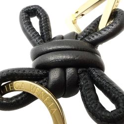 BOTTEGA VENETA Triangle Key Ring Leather Black 180777