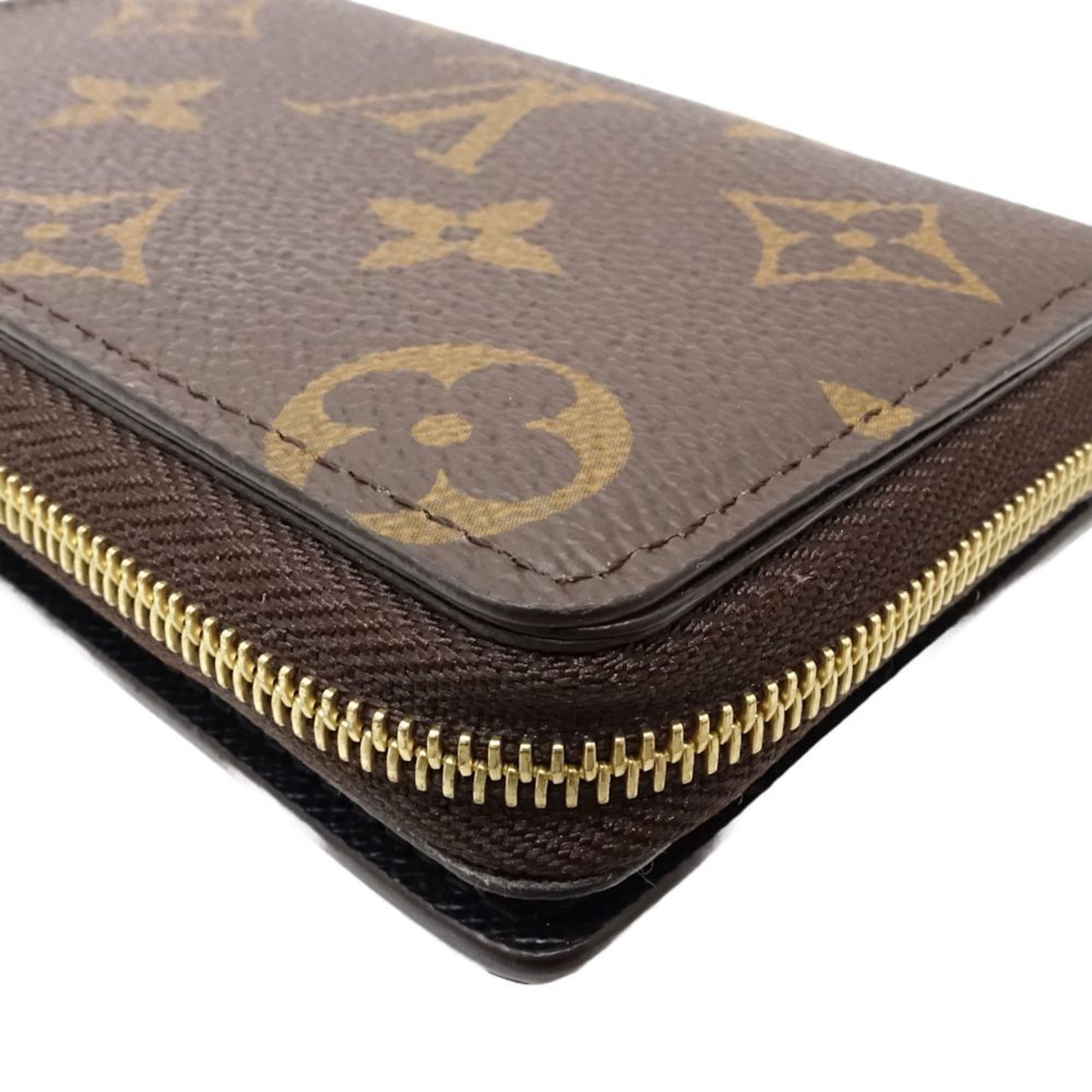 LOUIS VUITTON Louis Vuitton Bi-fold Wallet M81461 Portefeuille Lou Monogram Giant Reverse Brown Beige 180771