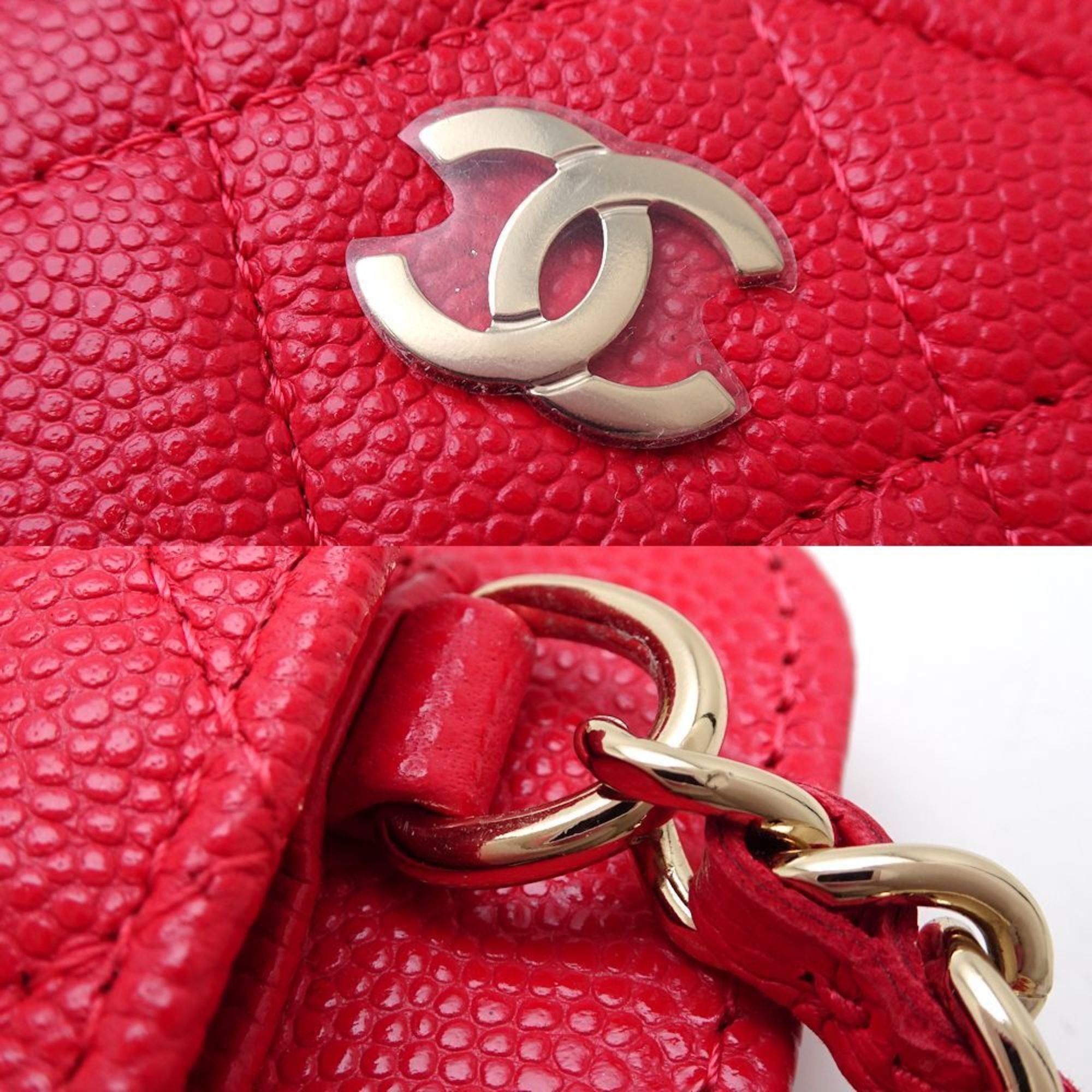 CHANEL Chanel Phone Case AP0990 Pochette Matelasse Caviar Skin Red 351706