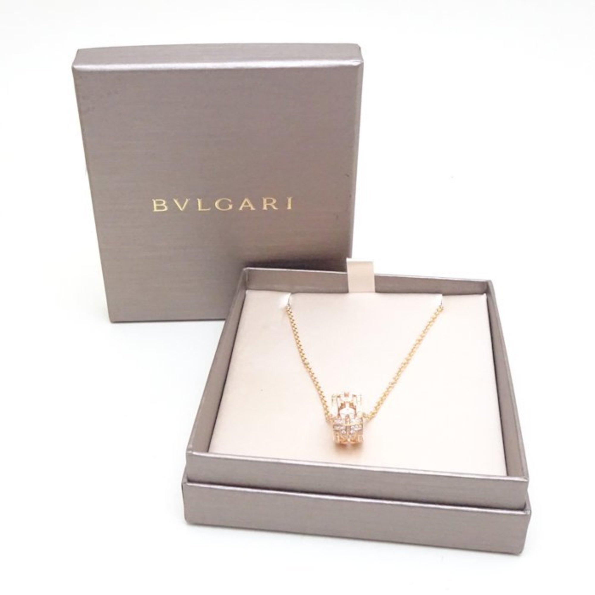 BVLGARI Parentesi Necklace Full Diamond K18PG Pink Gold 292513