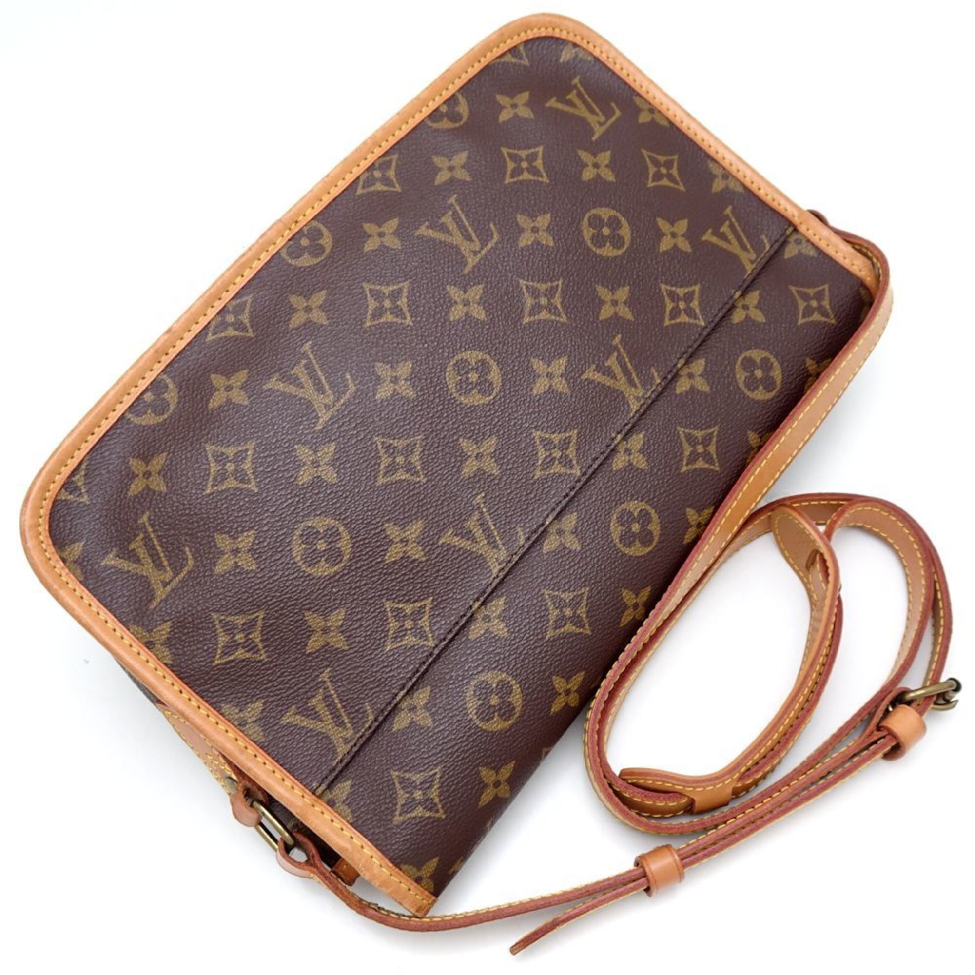 LOUIS VUITTON Louis Vuitton Monogram Gibessier MM M42247 Shoulder Bag Brown 351678