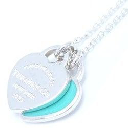 TIFFANY&Co. Tiffany Return to Double Heart Tag Necklace Blue Silver 925 292521