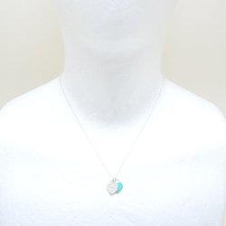 TIFFANY&Co. Tiffany Return to Double Heart Tag Necklace Blue Silver 925 292521