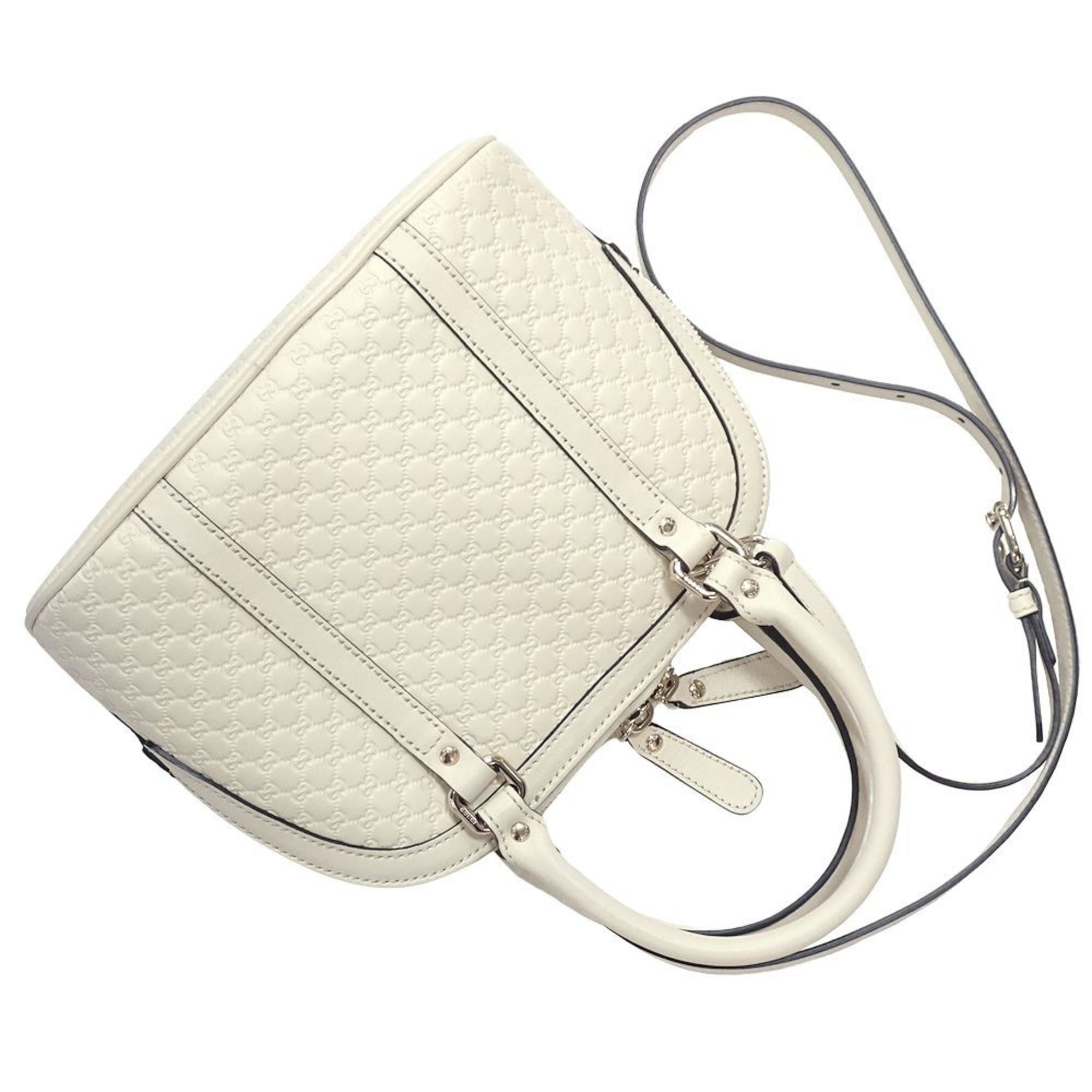 GUCCI 449654 2Way Bag Handbag Leather Off-White Outlet 351704