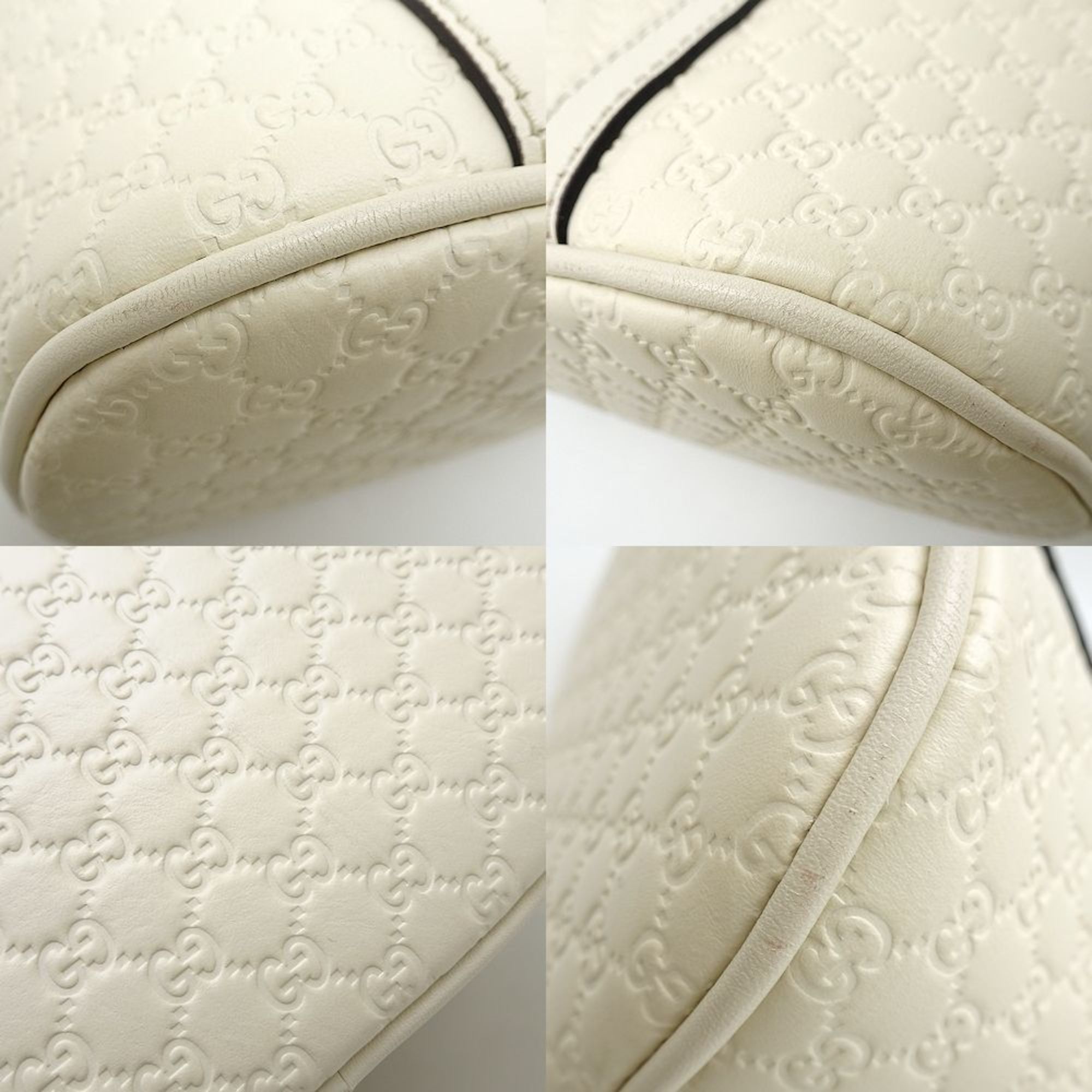 GUCCI 449654 2Way Bag Handbag Leather Off-White Outlet 351704