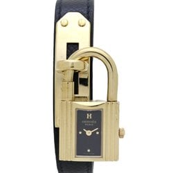 HERMES Kelly Watch KE1.201 〇Z Engraved GP (Gold Plated) x Epsom Leather Ladies 130274