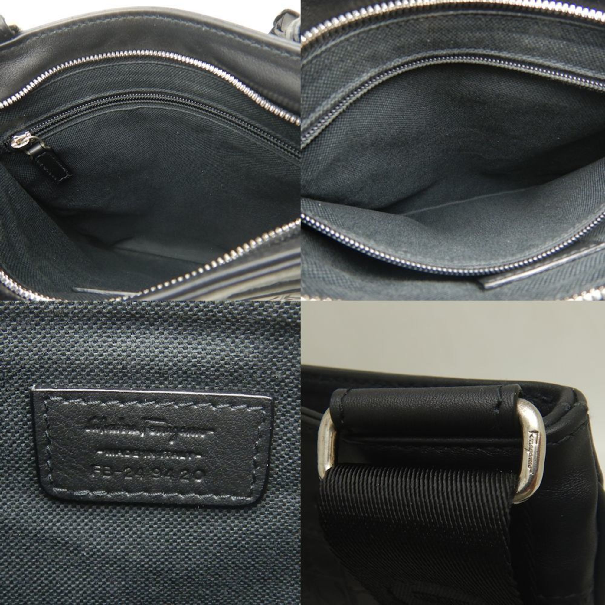 Salvatore Ferragamo Flat Shoulder FB-249420 Bag Leather Black 252156