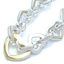 TIFFANY&Co. Tiffany Heart Link Necklace Silver 925xK18YG Yellow Gold 292441