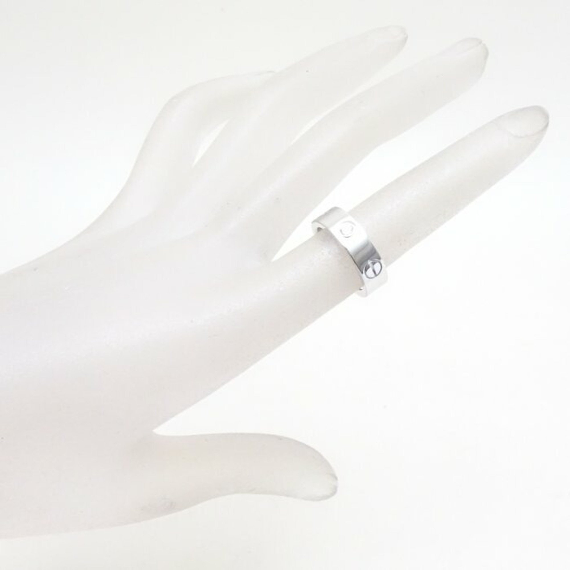 CARTIER Cartier Love Ring Half Diamond 3P #48 LOVE B4032500 K18WG White Gold 292565