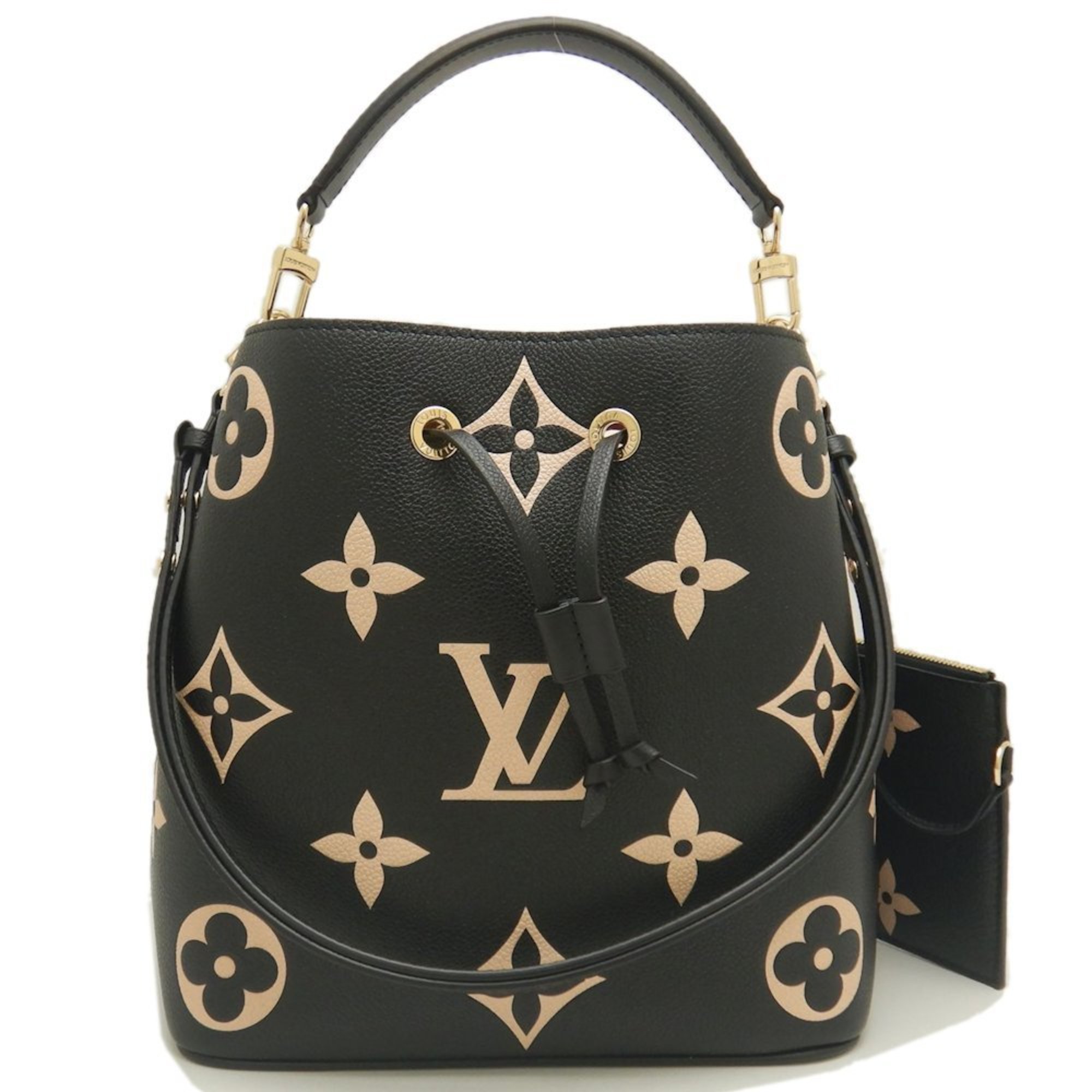 LOUIS VUITTON Louis Vuitton Bicolor Monogram Empreinte NeoNoe MM M45497 Handbag Noir Beige 252149