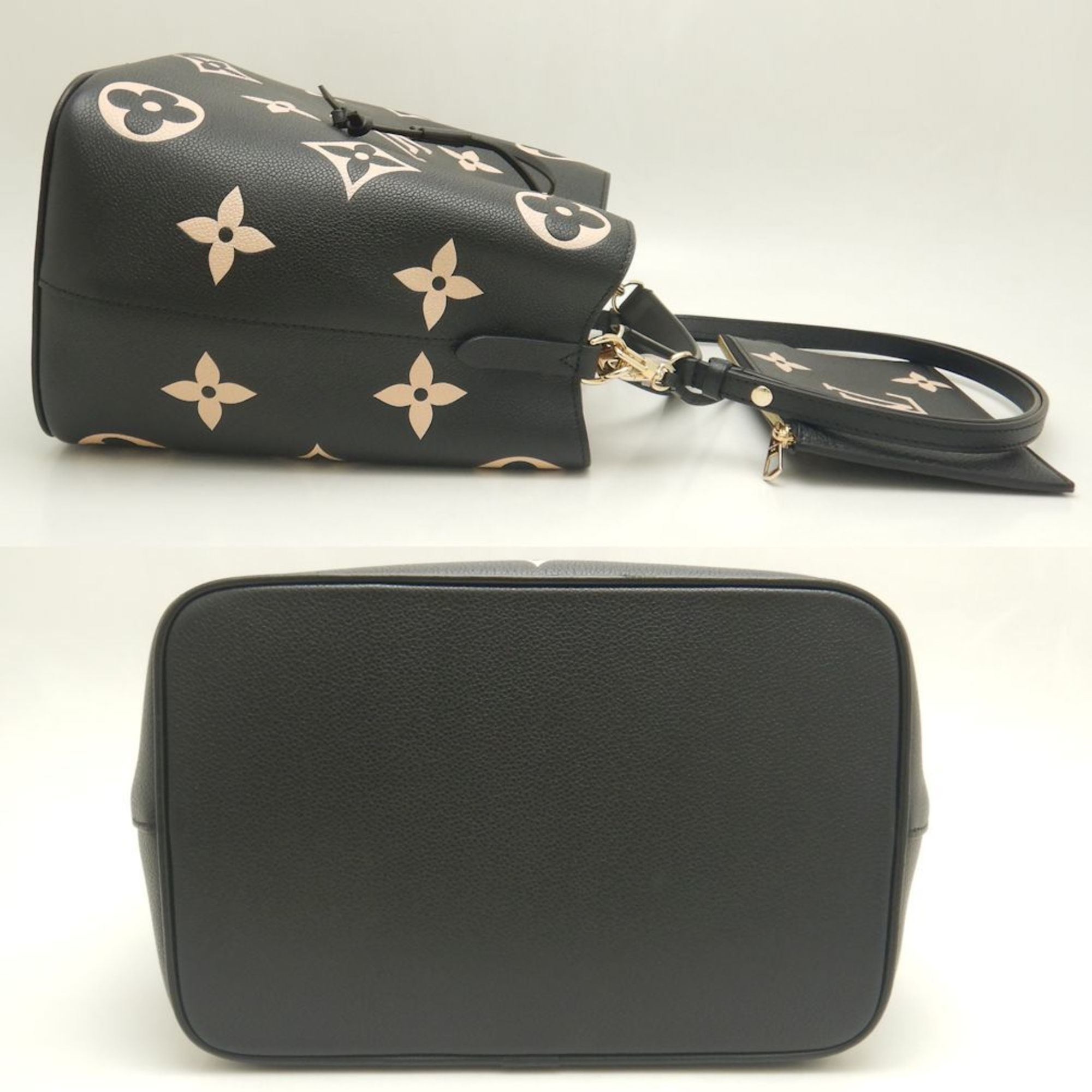 LOUIS VUITTON Louis Vuitton Bicolor Monogram Empreinte NeoNoe MM M45497 Handbag Noir Beige 252149