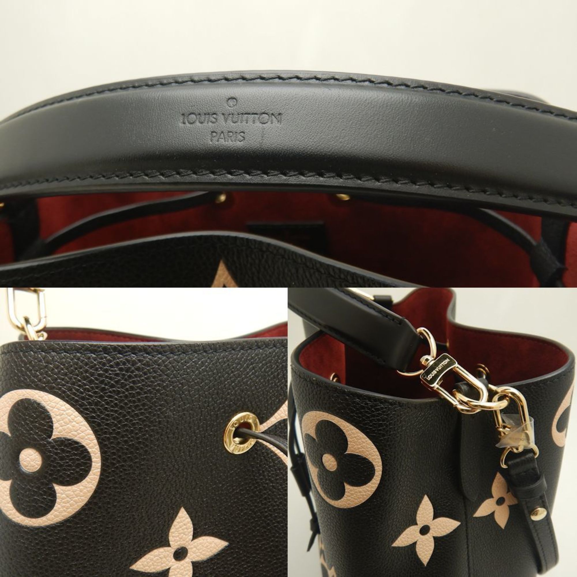 LOUIS VUITTON Louis Vuitton Bicolor Monogram Empreinte NeoNoe MM M45497 Handbag Noir Beige 252149