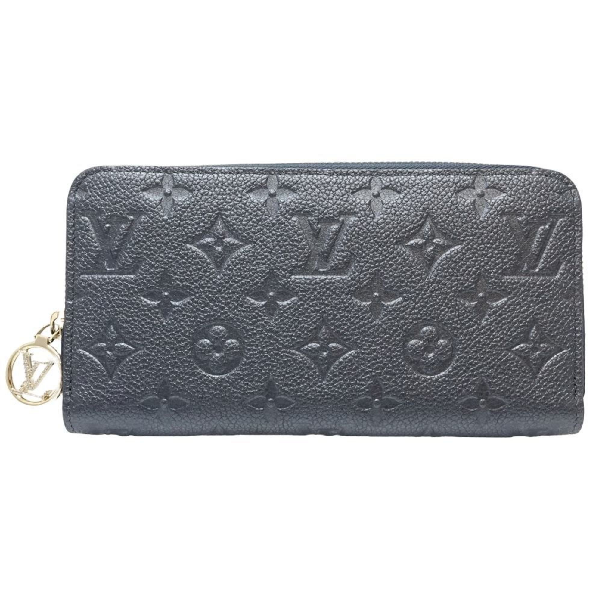 LOUIS VUITTON Louis Vuitton Long Wallet M82838 Zippy Monogram Empreinte Metallic Blue 180742