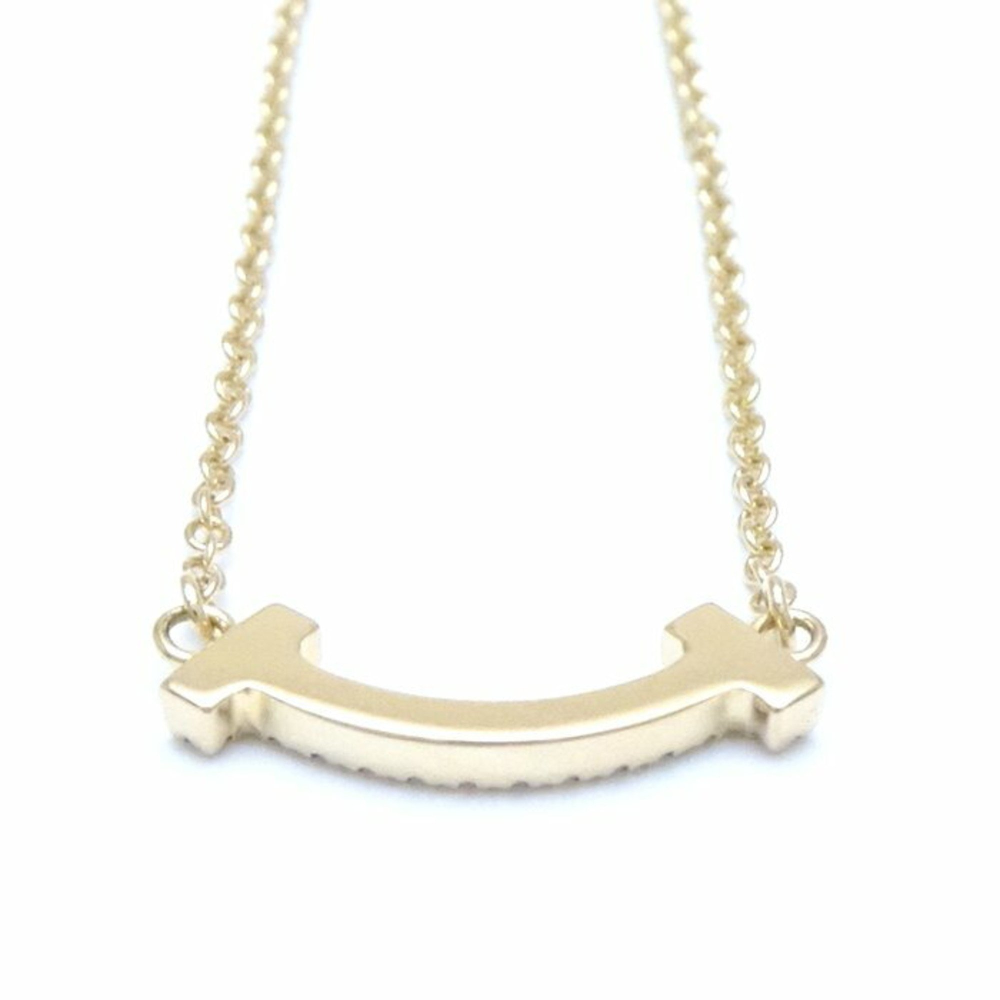 TIFFANY&Co. Tiffany T Smile Necklace Diamond K18YG Yellow Gold 292545